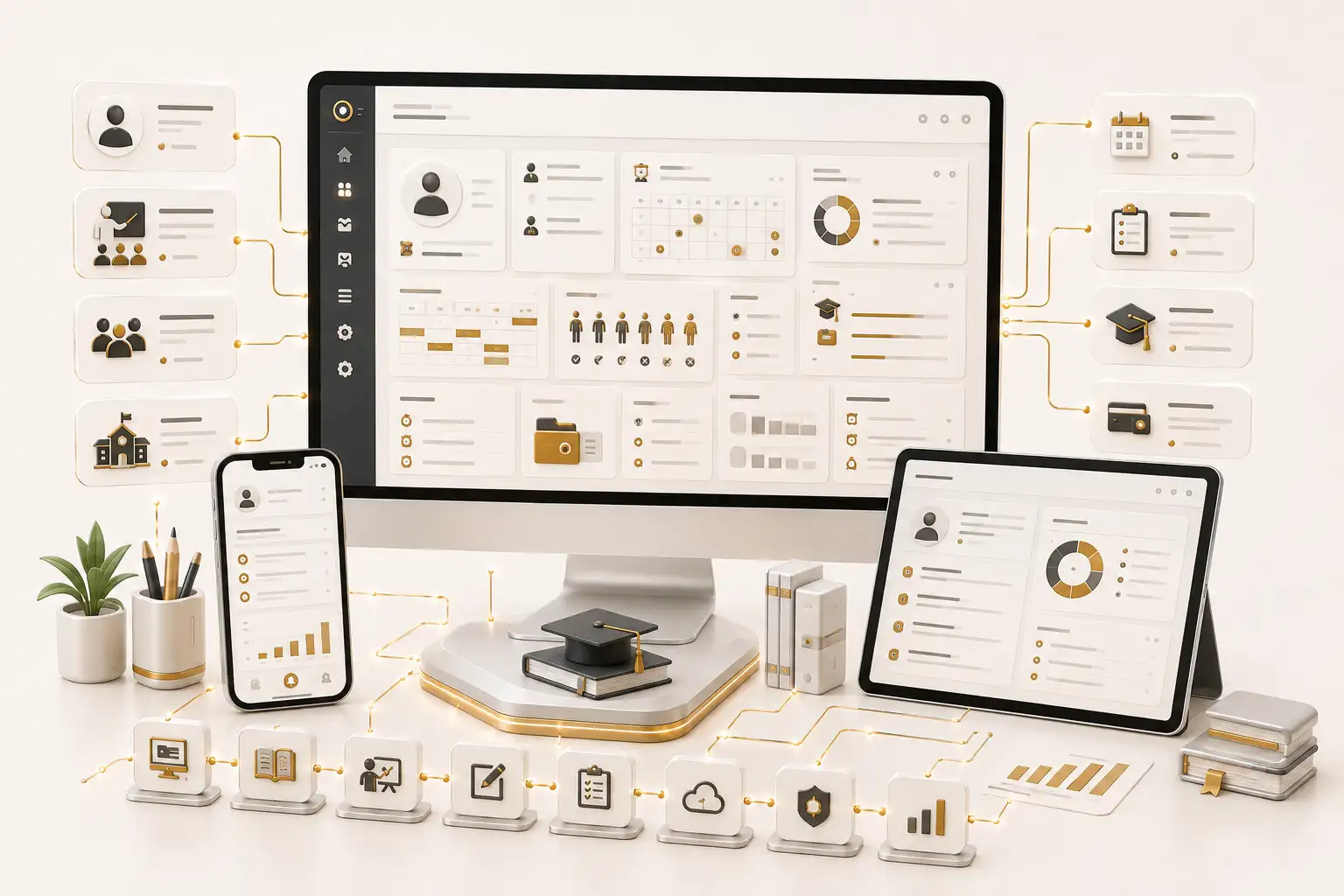 Learning management system for schools and colleges with attendance, assignments, examinations and fee management